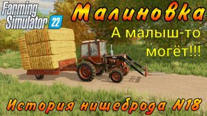 Farming Simulator 22. Малиновка. История нищеброда №18. А малыш-то могёт!!!