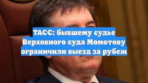 ТАСС: бывшему судье Верховного суда Момотову ограничили выезд за рубеж