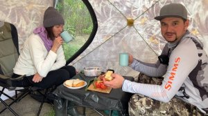 РЫБАЛКА И ОТДЫХ С ЖЕНОЙ НА ОБИ. НОЧЕВКА В НОВОЙ ПАЛАТКЕ.