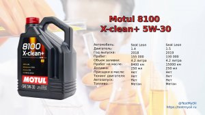 Анализ отработки масла Motul 8100 X-Clean+ 5W-30.