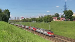 Электровоз ЧС7-195, перегон Москва-Пассажирская-Павелецкая - Коломенское