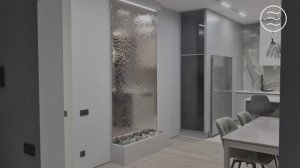 Водопад по зеркалу с подсветкой