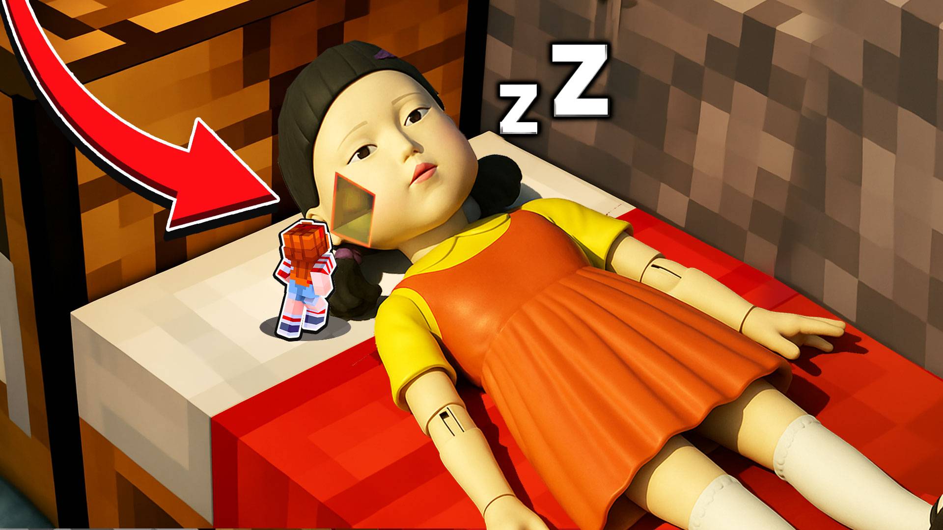 ЧТО НАХОДИТСЯ ВНУТРИ КУКЛЫ ИЗ ИГРЫ В КАЛЬМАРА В МАЙНКРАФТ