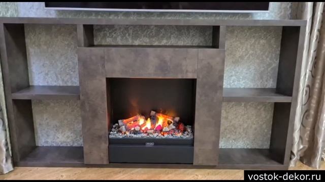 Электрокамин с 3 Д эффектом живого огня - Dimplex Albany в ТВ тумбе