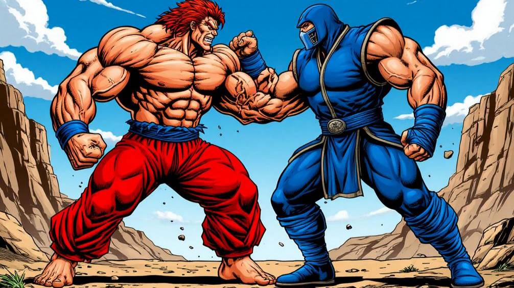 Мой Mugen - максимум слотов = 329967(33х9999) - бой Ханма Юдзиро vs всех 8