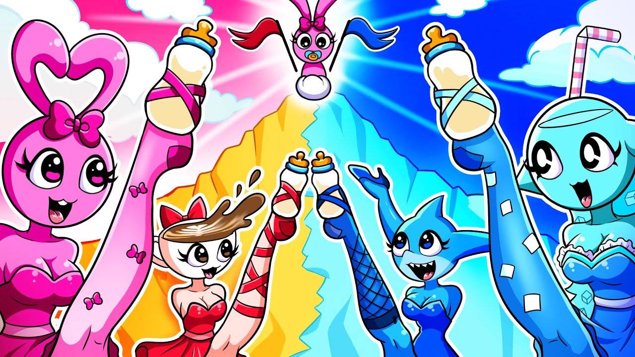 Выбор малышки Пинки! 🍼🌈💖 Красочные мамочки Спрунки и Брейнрот пытаются ее накормить! |Спрунки смотреть онлайн