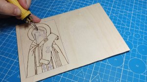 Святой Дионисий. Выжигание по дереву.