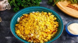 Крабовый салат Новогодний Бычок