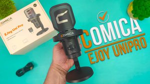 Comica EJoy Uni Pro - БЕСПРОВОДНОЙ Настольный Микрофон с RGB Подсветкой и Шумодавом за КОПЕЙКИ !