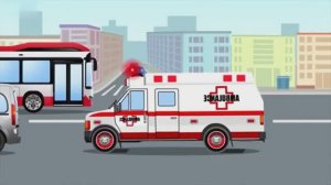 Скорая помощь спасает машинку. Развивающие видео для детей.