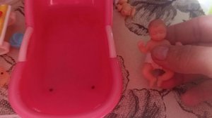 день с крошкой мини реборном/ купание/ переодевания