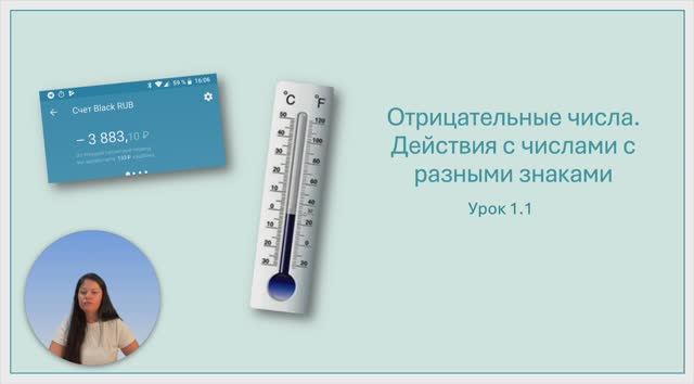 Урок 1.1 Отрицательные числа. Вычисление значений выражений, содержащих числа с разными знаками