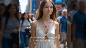 Современная, стремительная. Но взгляните на изящный кулон у нее на шее — капля застывшего времени, с