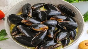 Мидии в сливочно-чесночном соусе