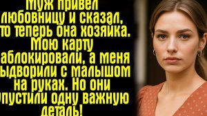 Муж привёл любовницу и сказал, что теперь она хозяйка. Мою карту заблокировали, а меня выдворили...