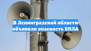В Ленинградской области объявили опасность БПЛА