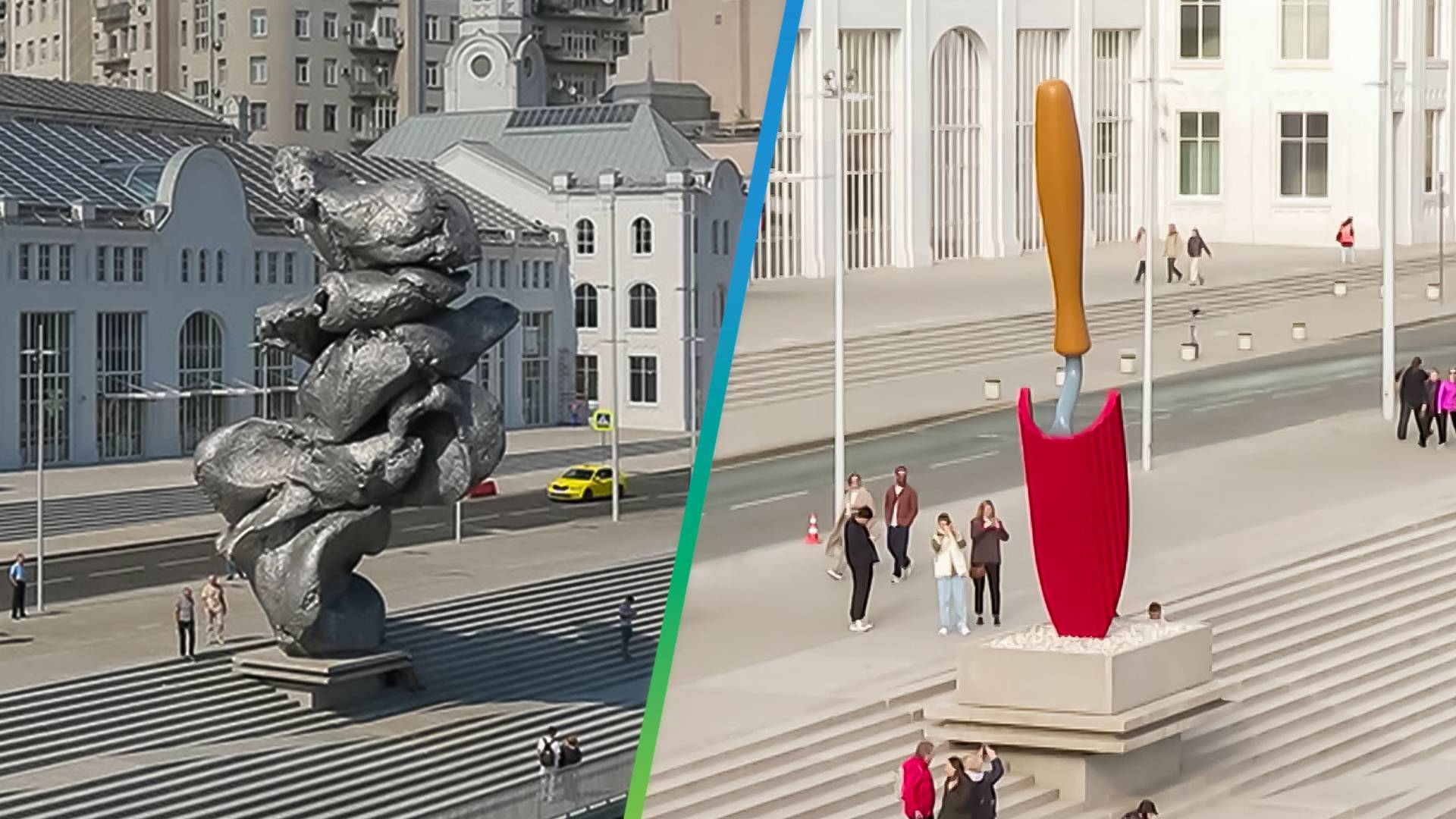 Скульптуру «Большая глина» в Москве заменили гигантской «Садовой лопаткой»