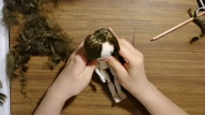 Прическа из вискозы для текстильной куклы | как сделать волосы для куклы