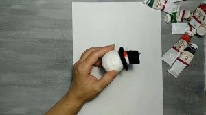 МК Снеговик из ваты на ёлочку _ Ватная игрушка  _ DIY toy snowman.mp4