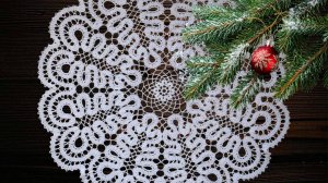 Салфетка "Хоровод елочек". Часть 5