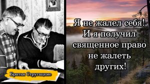 Братья Стругацкие. Я не жалел себя! И я получил священное право не жалеть других!
