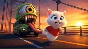Мультики для детей. Приключения котика и школьного автобуса. Мультфильм