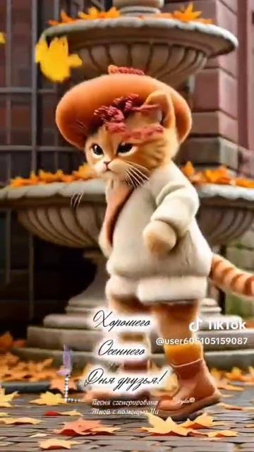 милая песенка про осень и красивое видео с милыми кошками.mp4
