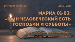 День 278. Марка 01-03: «Сын Человеческий есть господин и субботы» | Библия на каждый день