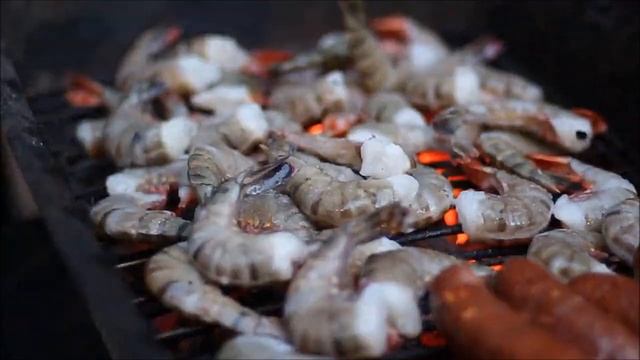 Королевские креветки на гриле