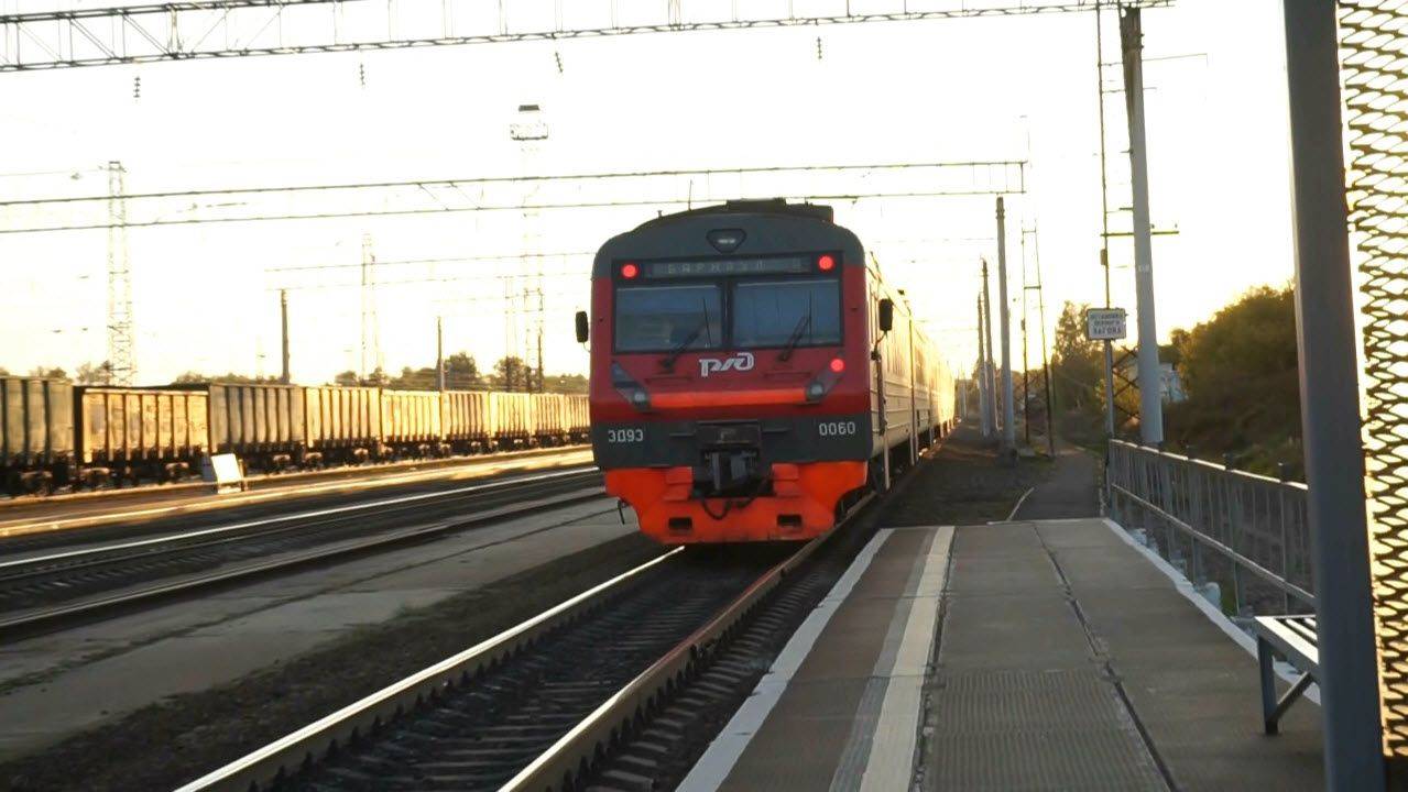Электропоезд ЭД9Э-0060. Покатушки от Заринской до Батунной+отправление.
