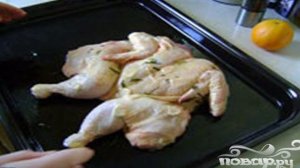 Курица с розмарином, чесноком и апельсинами