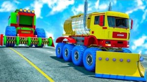 Большой комбайн спасает друга Гиганта Эйдена 🚒 🚔 - АВТОМОБИЛИ и МОТОЦИКЛЫ с ГРУЗОВИКОМ-МОНСТРОМ 58