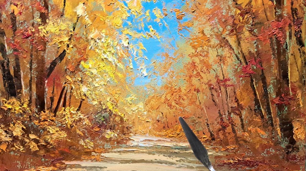 Осень.Живопись маслом