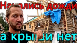 Начались осенние дожди, а крыши до сих пор нет. Собираю остатки на огороде.