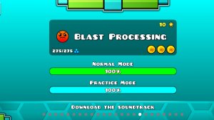 Blast Processing с тремя монетами в геометрия даш