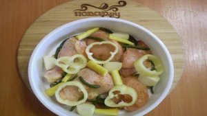 Курица с овощами в пароварке