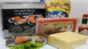 Мидии под спайси соусом