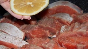 Красная рыба под сливочным соусом