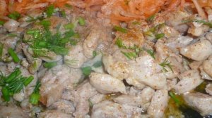 Лаваш с курицей и морковкой