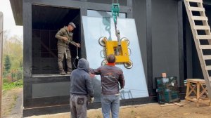 Монтаж безрамных стеклопакетов в фахверк