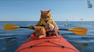 Кошка-мама собирает шерсть на ферме и создаёт дома полосатые шапочки для своих котят.