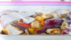 Кебаб из говядины и овощей