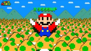 🍄Mario пытается собрать 1.000.000 1-UP грибов.