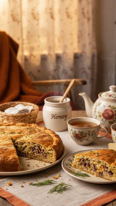 Заливной пирог с капустой