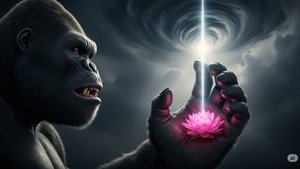 Сила и нежность: Кинг-Конг спасает цветок от шторма на Вершине Мира