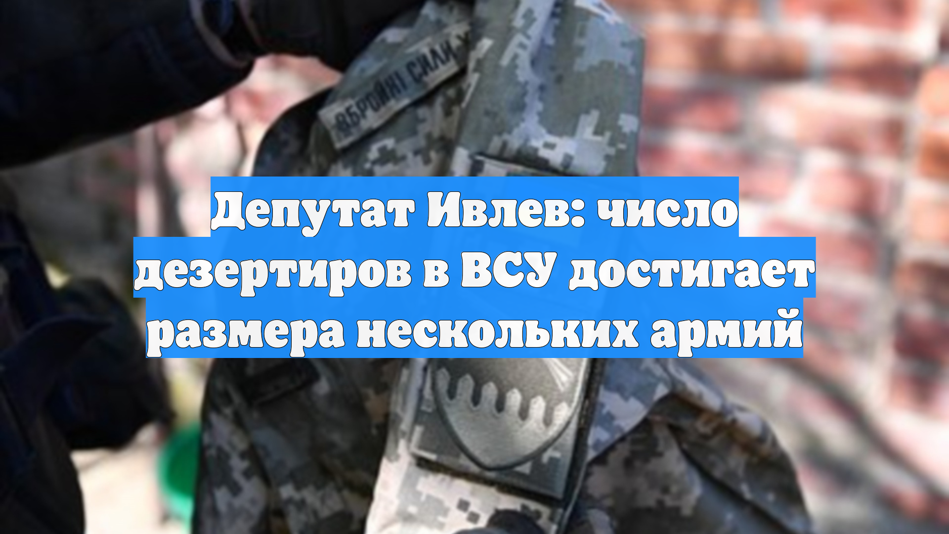 Депутат Ивлев: число дезертиров в ВСУ достигает размера нескольких армий