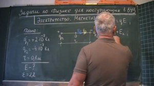 Напряженность поля между зарядами