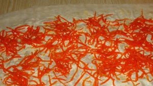 Лаваш с корейской морковкой и ветчиной