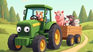Песенка для детей Зелёный трактор тра та та животных