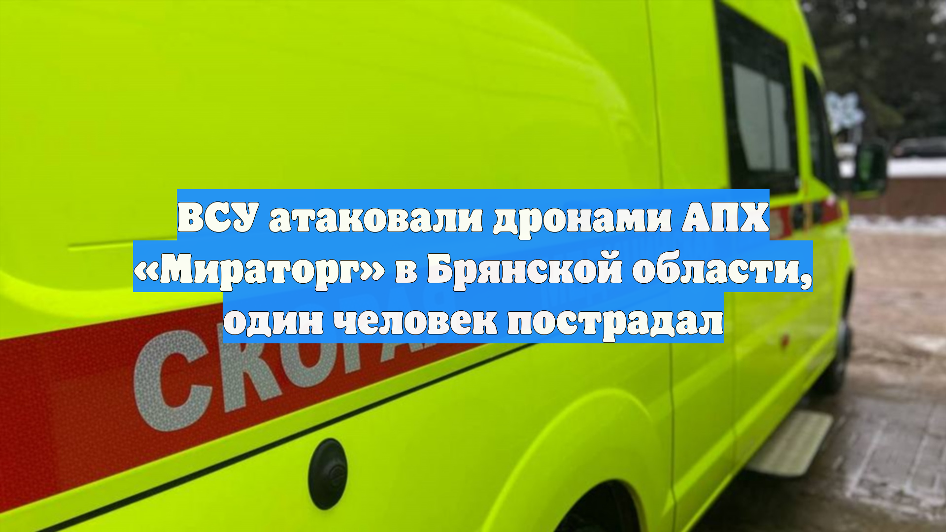 ВСУ атаковали дронами АПХ «Мираторг» в Брянской области, один человек пострадал